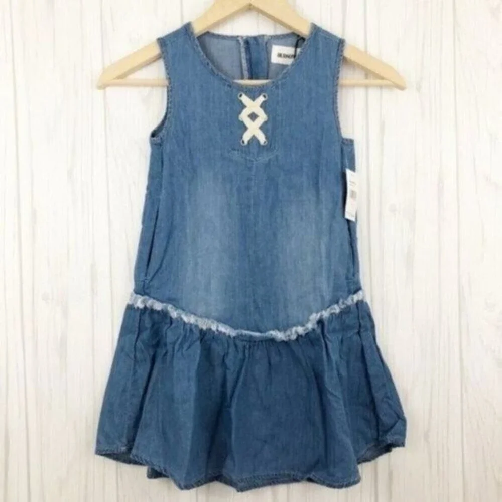 HUDSON Jeans Girls Lulu Lace-Up Chambray Dress